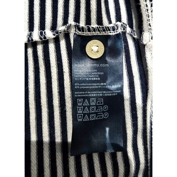 Tommy Hilfiger Mens Custom Fit Striped Polo Shirt Blue White Nautical Classic XL - Picture 4 of 5